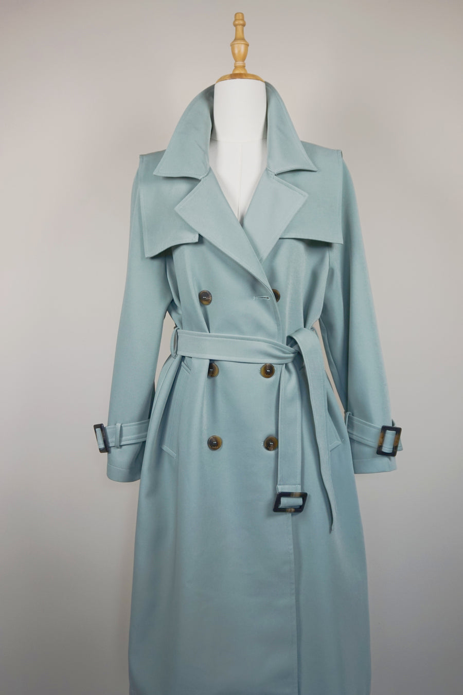 WTC-A32F Pale Green Chic Style Trench Coat