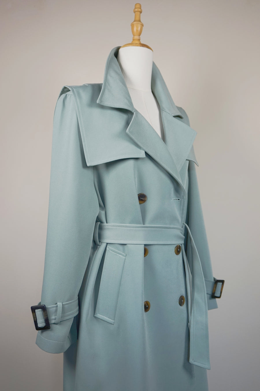 WTC-A32F Pale Green Chic Style Trench Coat