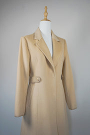 WCC-0582 Light Apricot Elegant Style Cashmere Coat