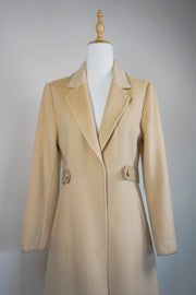 WCC-0582 Light Apricot Elegant Style Cashmere Coat