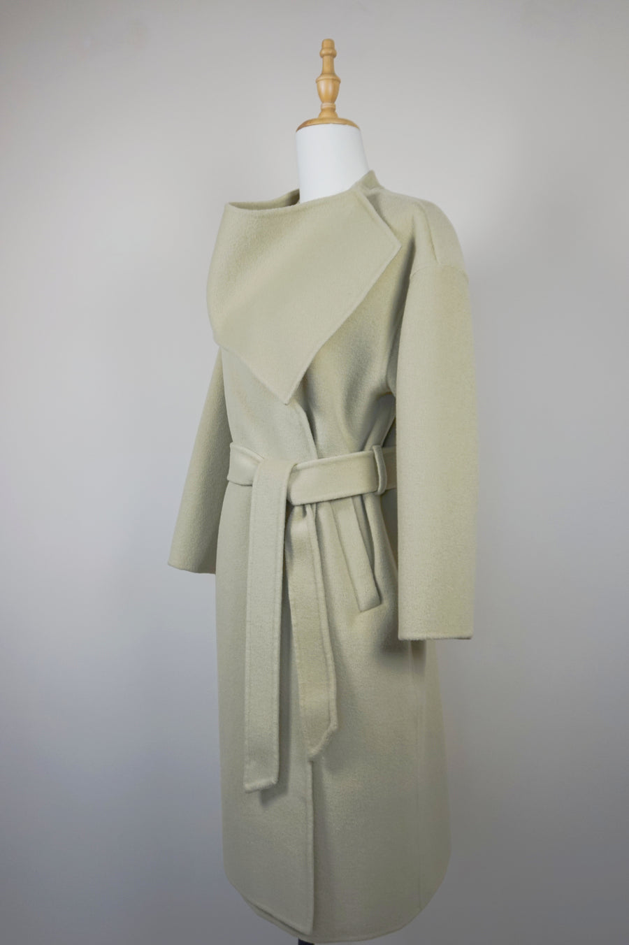WWC-2625 Light Green Chic Style Wool Coat