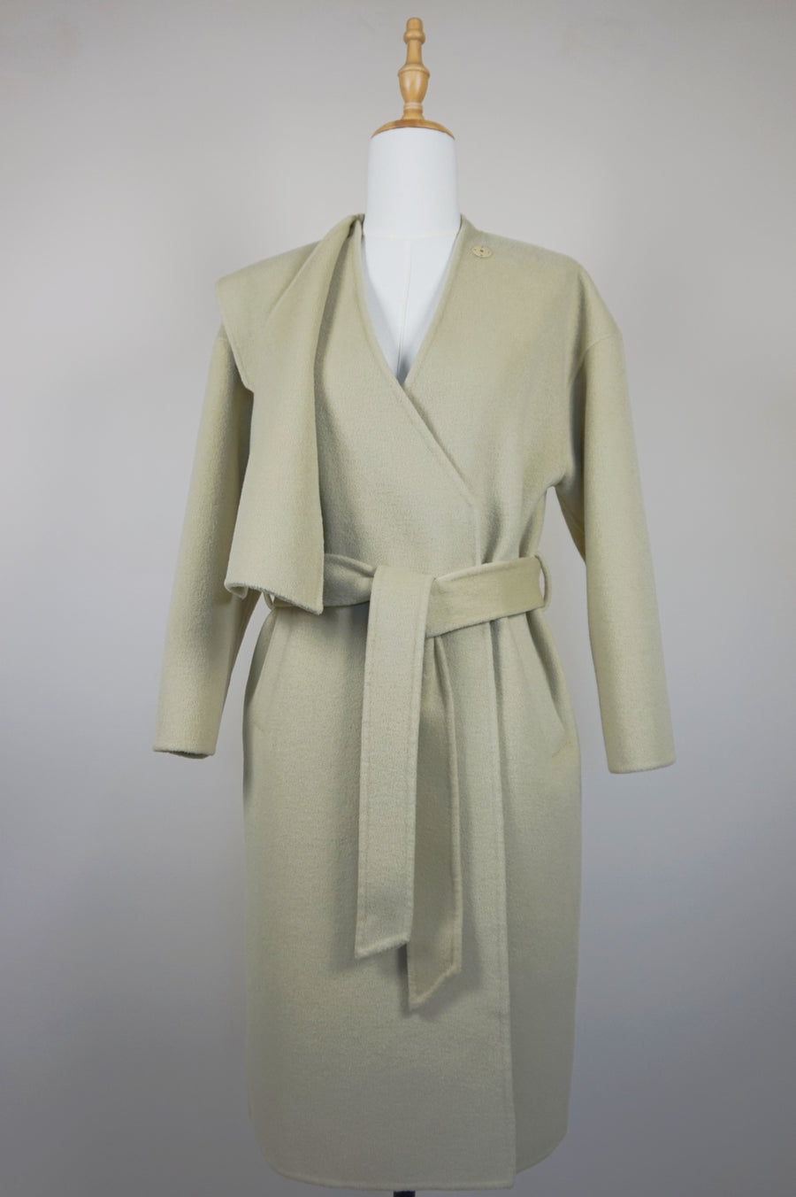 WWC-2625 Light Green Chic Style Wool Coat