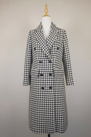 WWC-98203 Houndstooth Classic Style Wool Coat