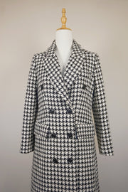 WWC-98203 Houndstooth Classic Style Wool Coat