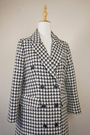 WWC-98203 Houndstooth Classic Style Wool Coat