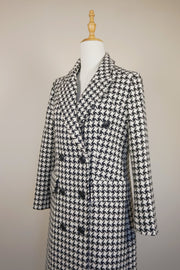 WWC-98203 Houndstooth Classic Style Wool Coat