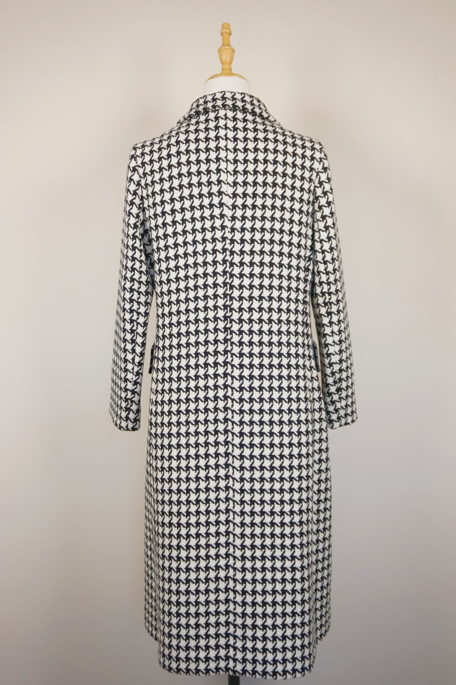 WWC-98203 Houndstooth Classic Style Wool Coat