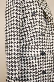 WWC-98203 Houndstooth Classic Style Wool Coat