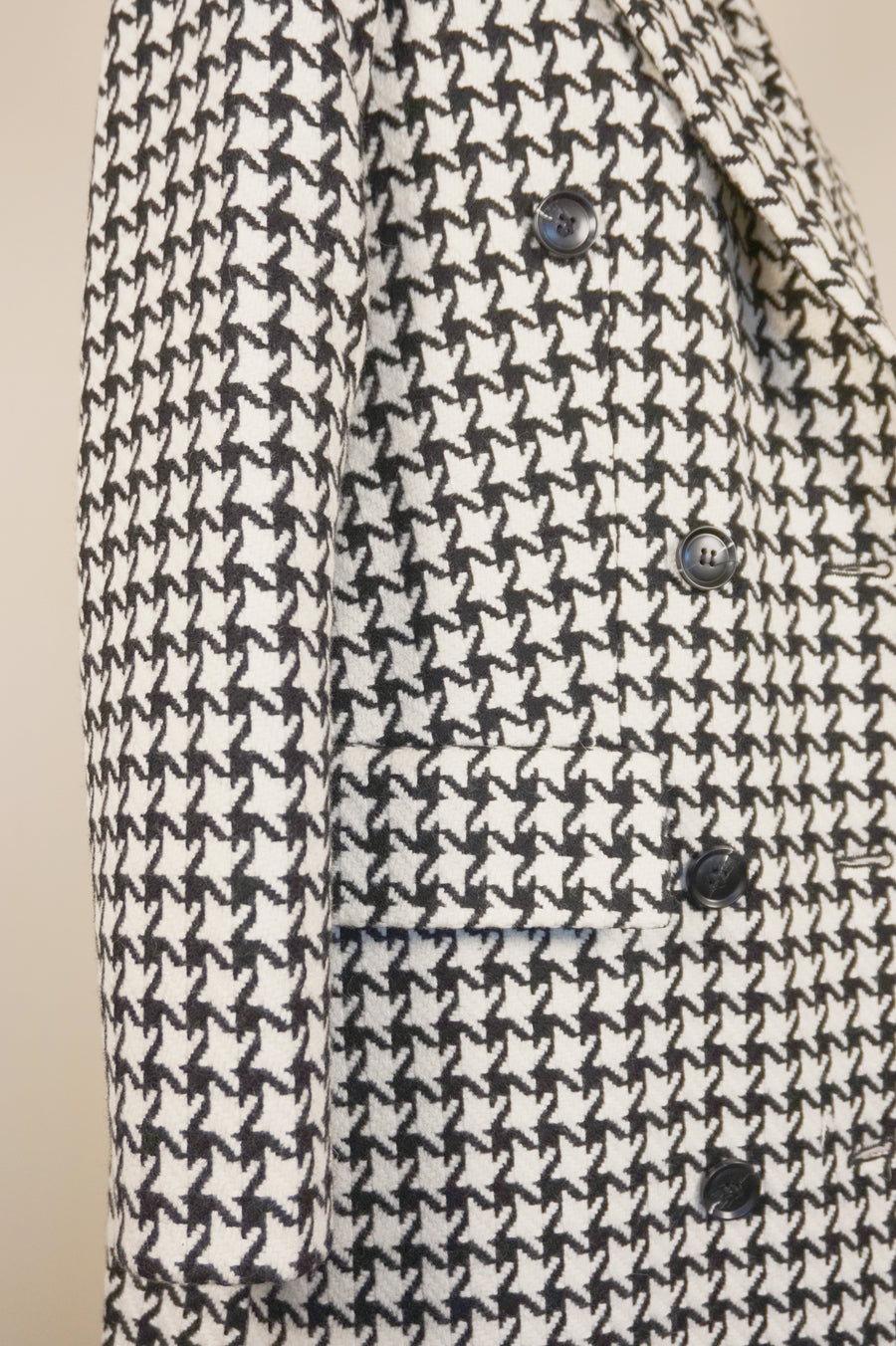 WWC-98203 Houndstooth Classic Style Wool Coat