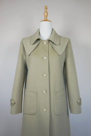 WCC-9375 Pale Green Elegant Style Cashmere Coat