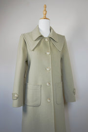 WCC-9375 Pale Green Elegant Style Cashmere Coat