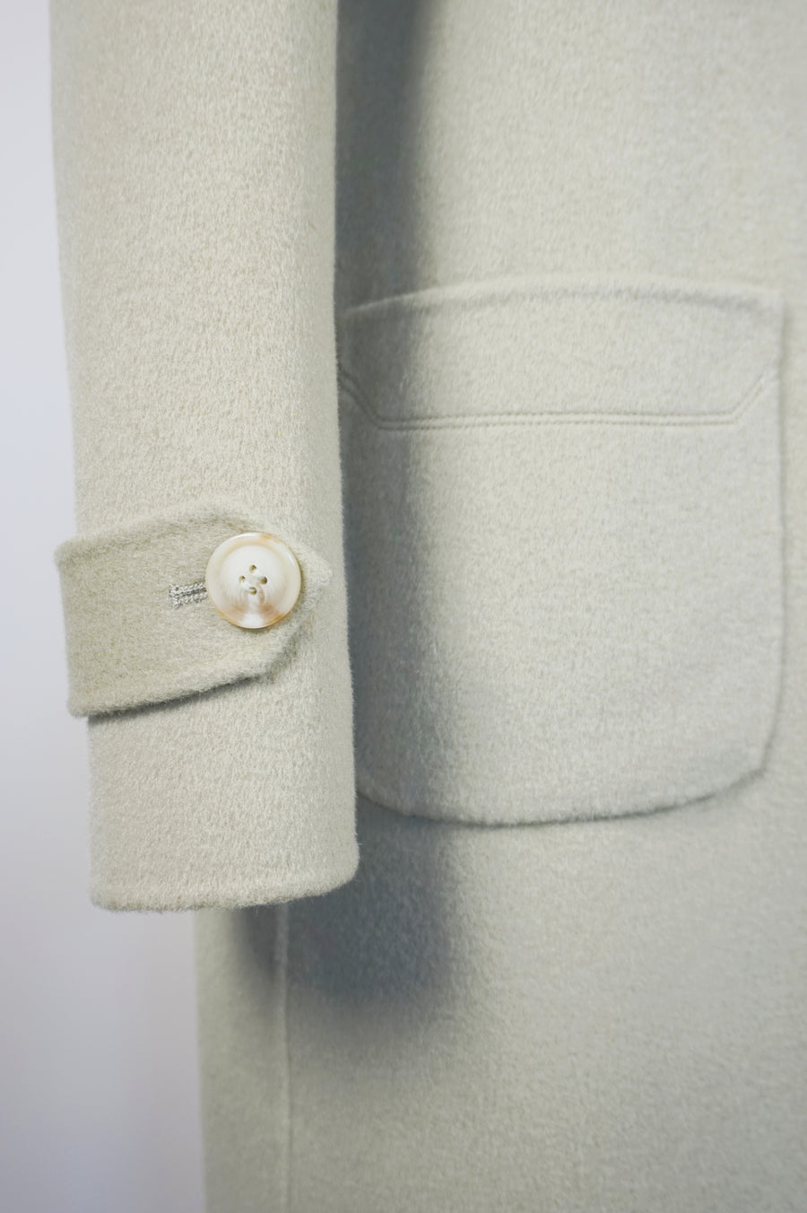 WCC-9375 Pale Green Elegant Style Cashmere Coat