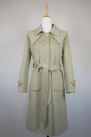 WCC-9375 Pale Green Elegant Style Cashmere Coat