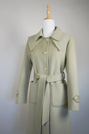 WCC-9375 Pale Green Elegant Style Cashmere Coat