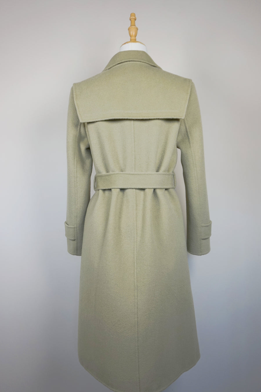 WCC-9375 Pale Green Elegant Style Cashmere Coat