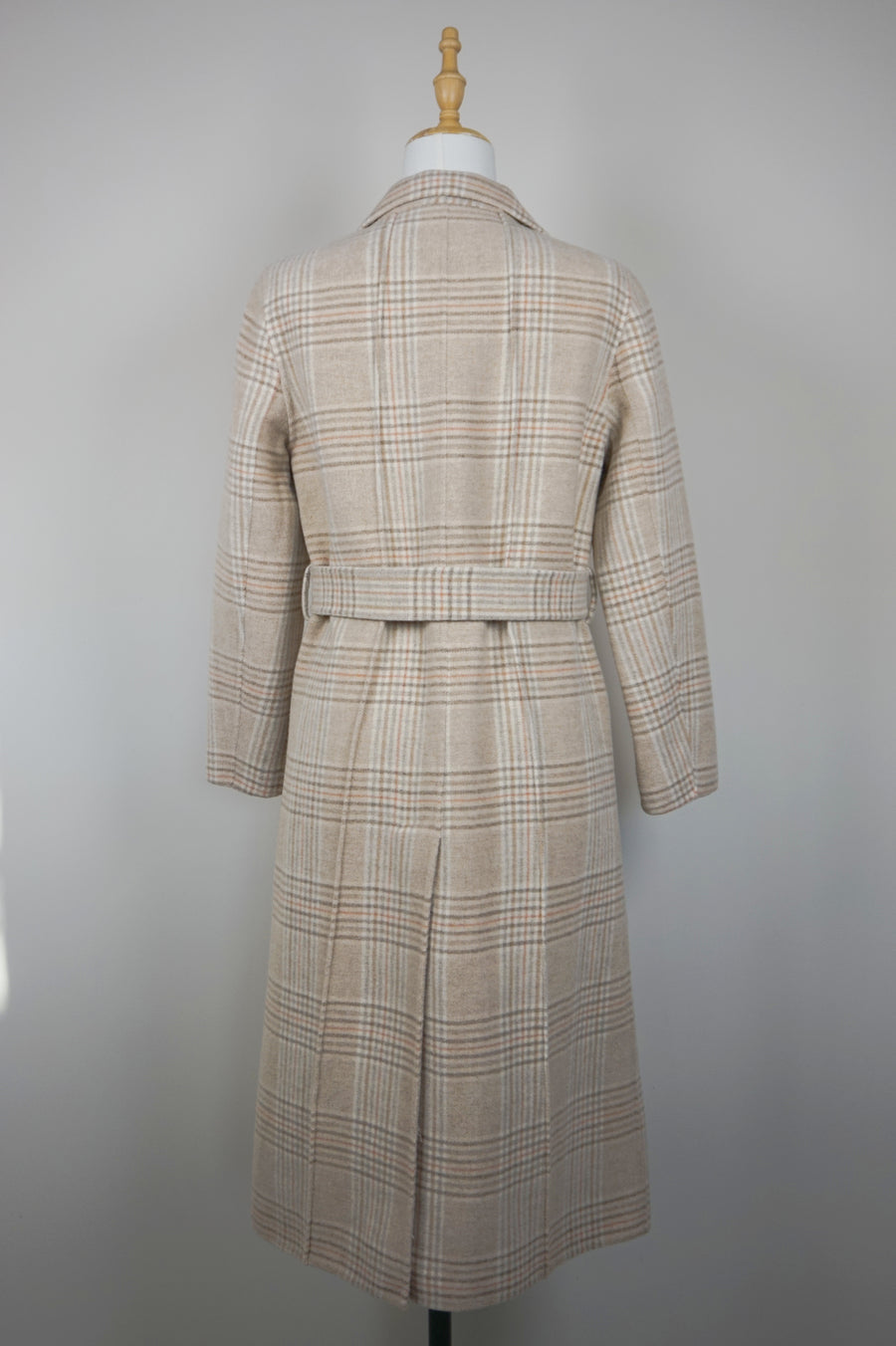 WWC-0350 Beige Check French Style Wool Coat