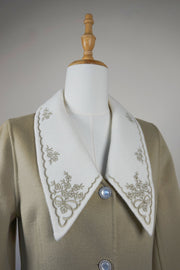 WWC-60046 Light Green Embroidered Wool Coat