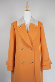 WWC-8216 Orange & Beige Casual Style Wool Coat