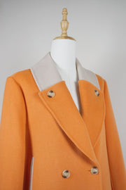 WWC-8216 Orange & Beige Casual Style Wool Coat