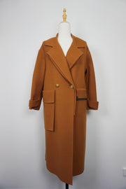 WTC-ZC057 Reddish Brown Casual Style 100% Wool Trench Coat