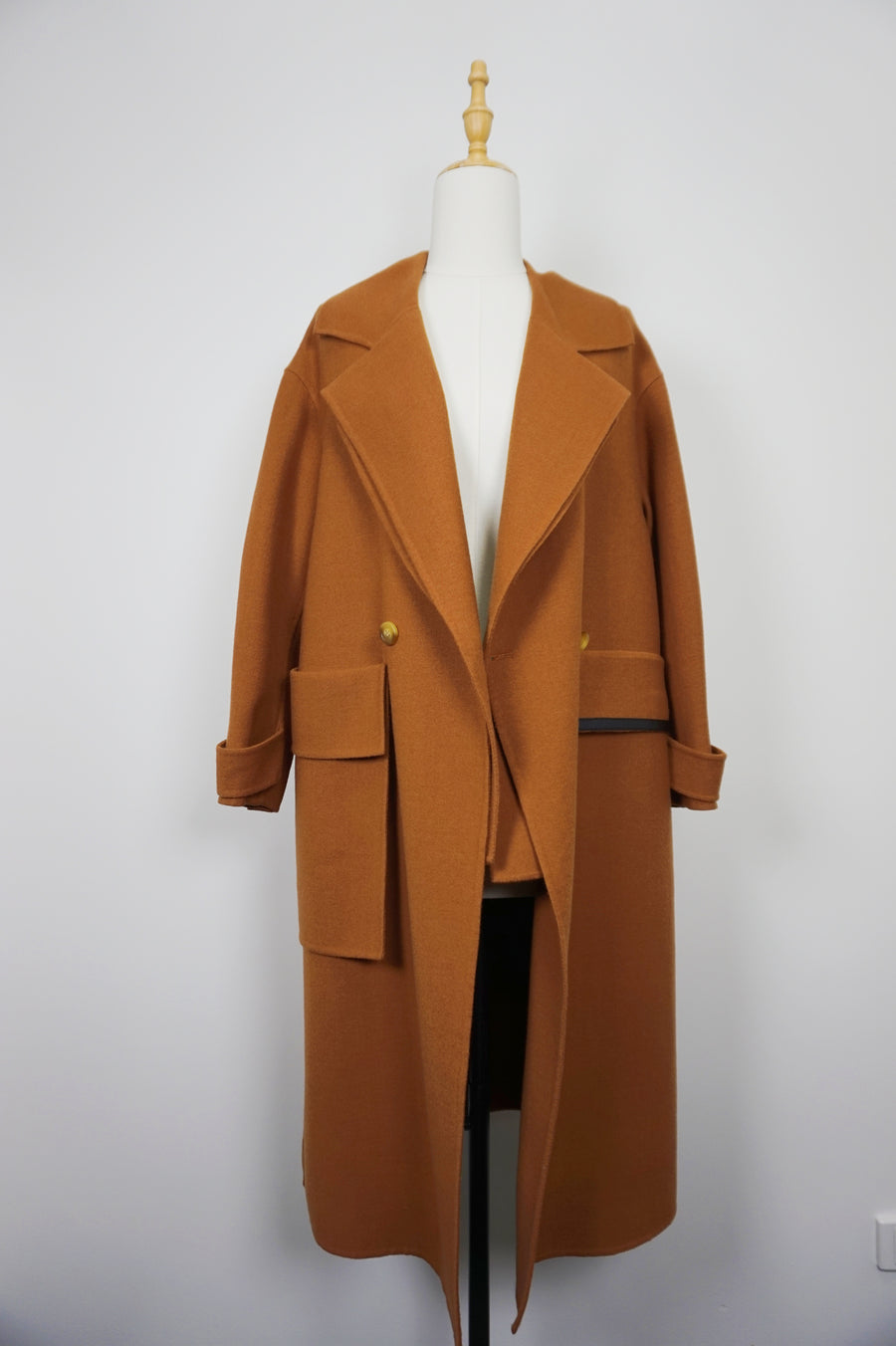 WTC-ZC057 Reddish Brown Casual Style 100% Wool Trench Coat