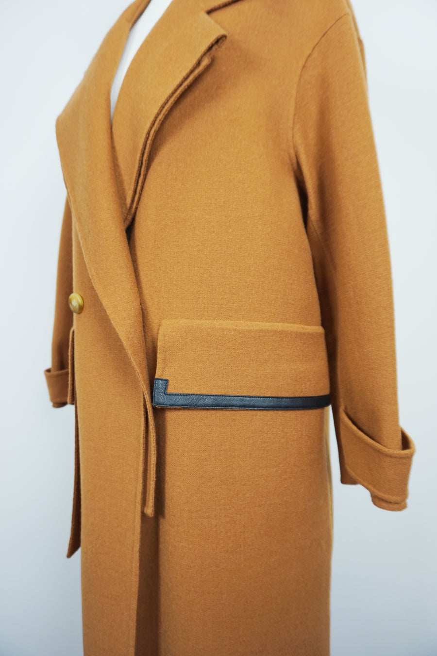 WTC-ZC057 Reddish Brown Casual Style 100% Wool Trench Coat