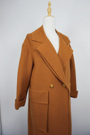 WTC-ZC057 Reddish Brown Casual Style 100% Wool Trench Coat