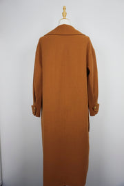 WTC-ZC057 Reddish Brown Casual Style 100% Wool Trench Coat