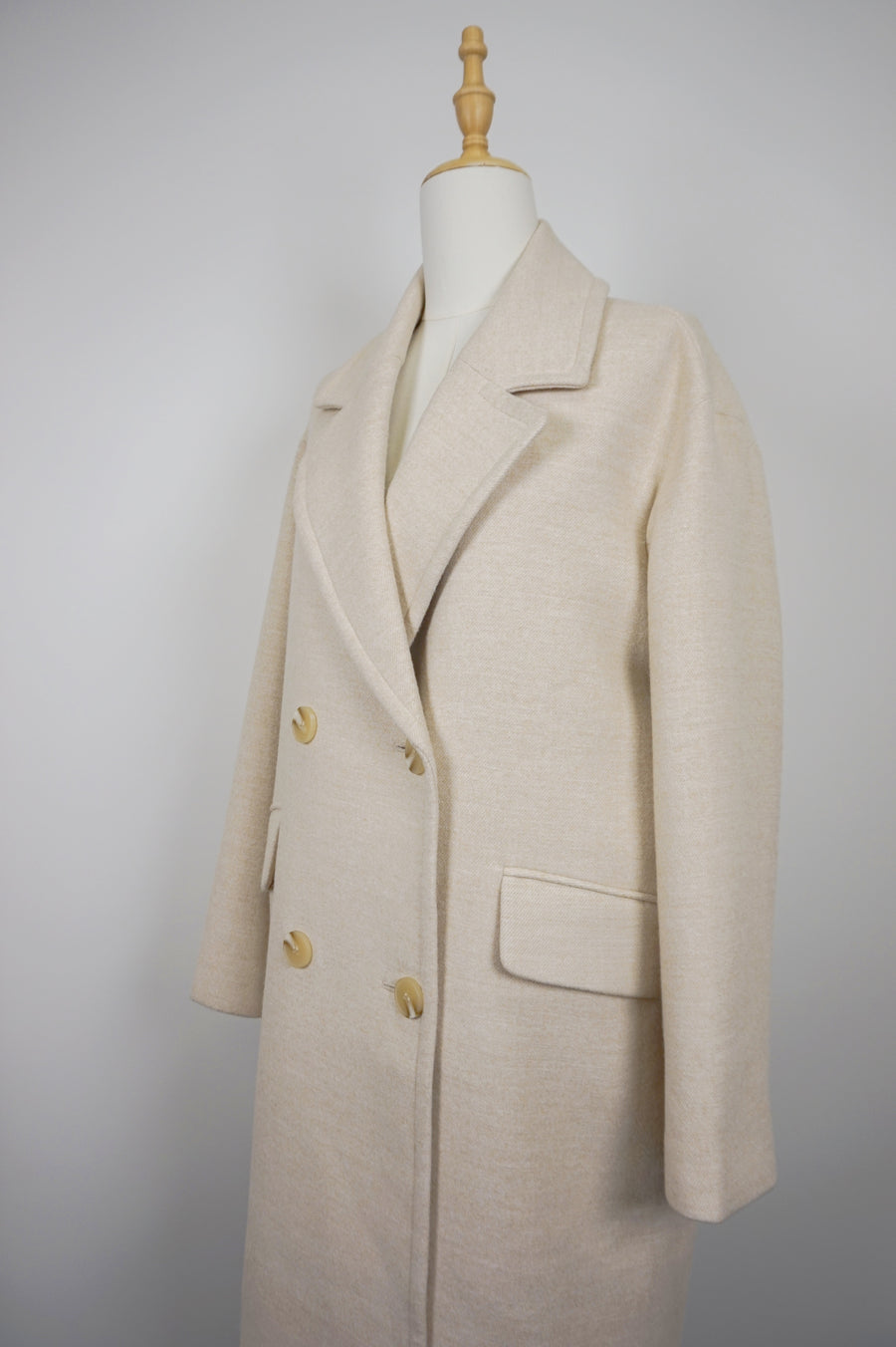 WTC-283413 Beige Casual Style Long Trench Coat