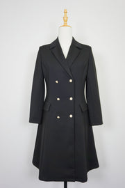 WTC-100JZ Black Elegant Style Long Trench Coat