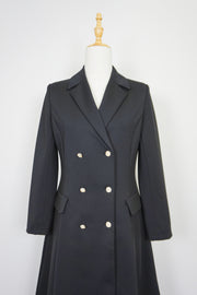 WTC-100JZ Black Elegant Style Long Trench Coat