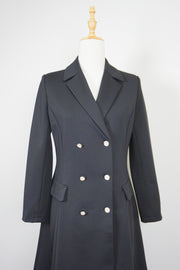 WTC-100JZ Black Elegant Style Long Trench Coat