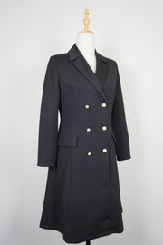 WTC-100JZ Black Elegant Style Long Trench Coat