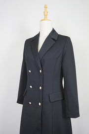 WTC-100JZ Black Elegant Style Long Trench Coat