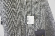 WWC-10138 Dark Grey Herringbone Chic Style Wool Coat