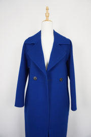 WWC-D2308 Royal Blue Elegant Style 100% Wool Coat