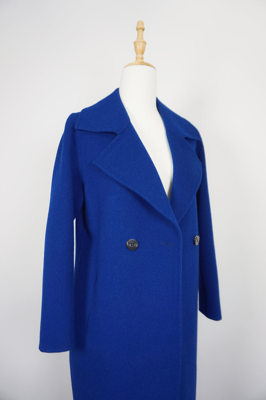 WWC-D2308 Royal Blue Elegant Style 100% Wool Coat