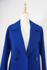WWC-D2308 Royal Blue Elegant Style 100% Wool Coat