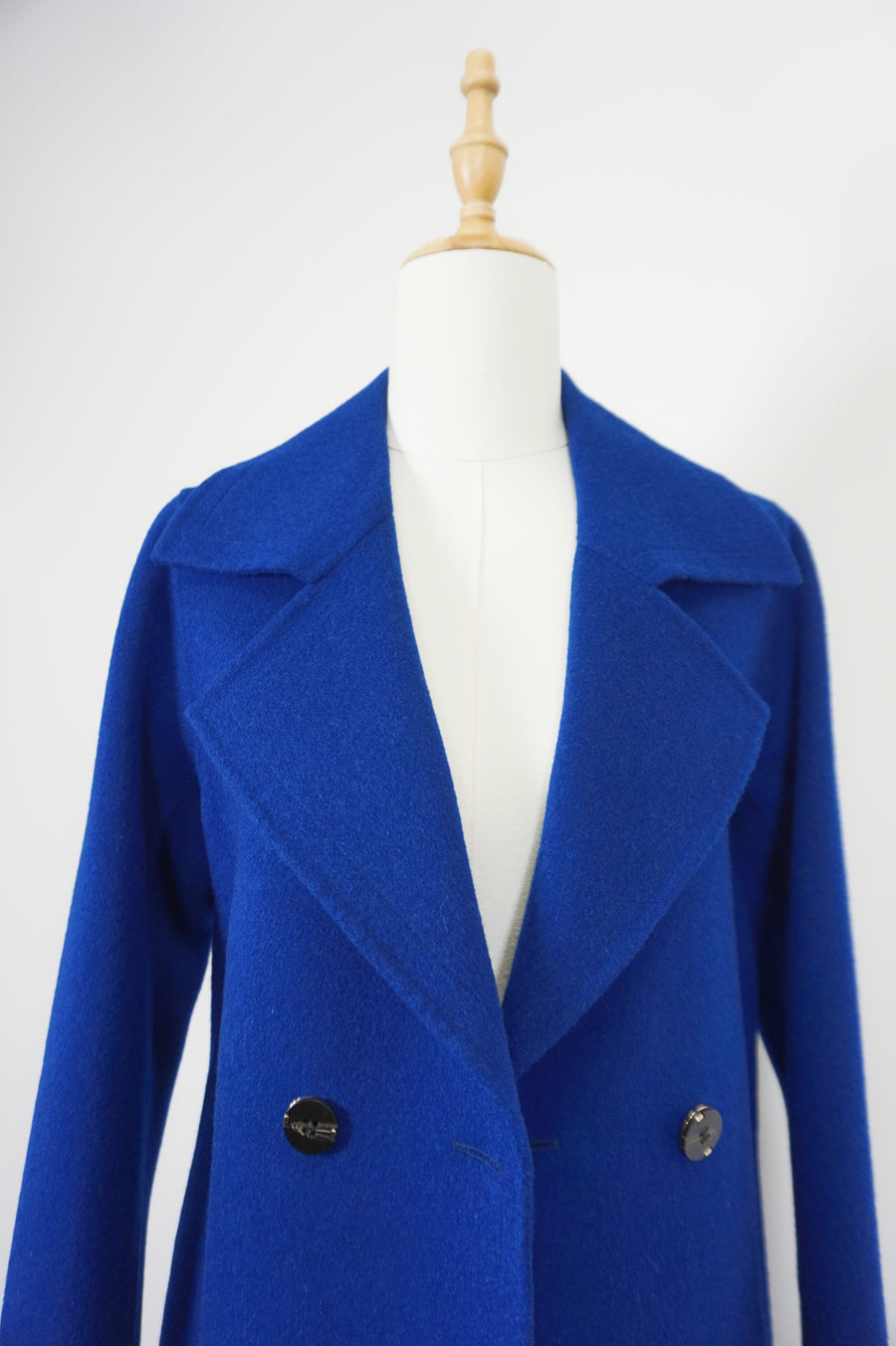 WWC-D2308 Royal Blue Elegant Style 100% Wool Coat