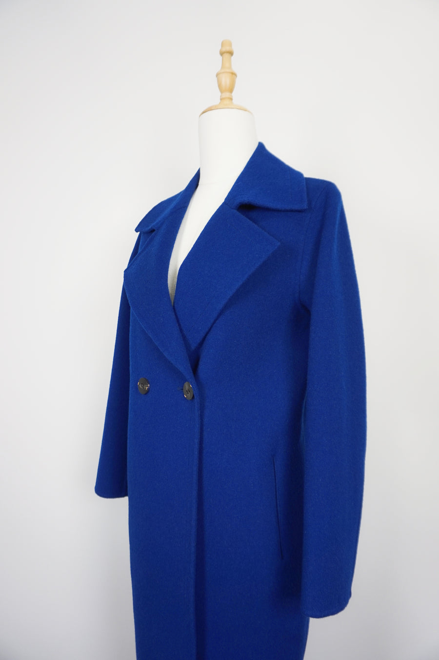 WWC-D2308 Royal Blue Elegant Style 100% Wool Coat