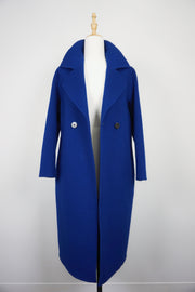 WWC-D2308 Royal Blue Elegant Style 100% Wool Coat
