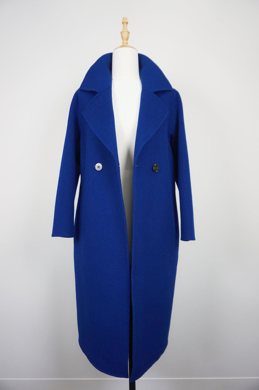 WWC-D2308 Royal Blue Elegant Style 100% Wool Coat