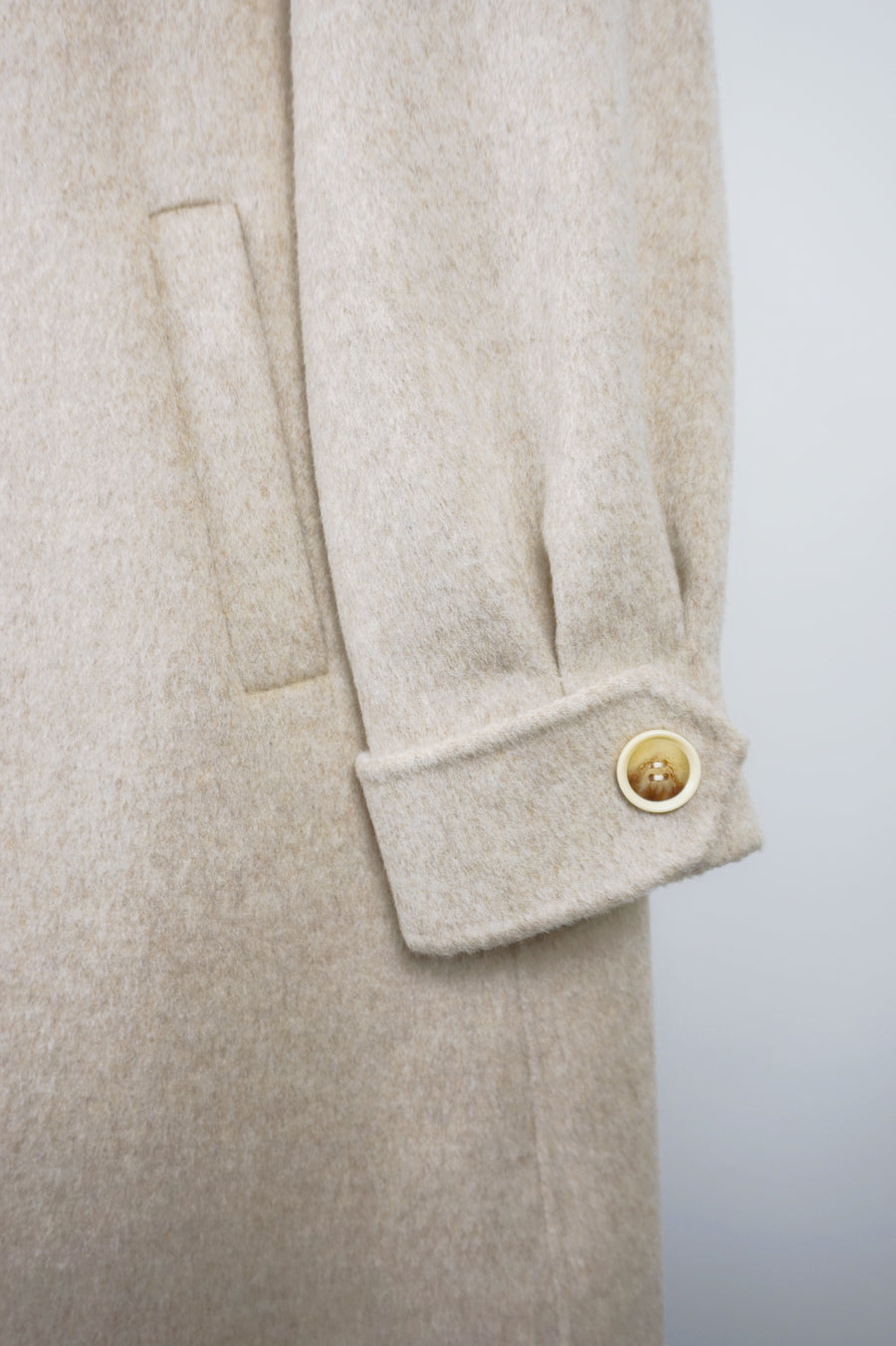 WCC-0812 Beige Luxury Style Long Cashmere Coat