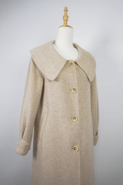 WCC-0812 Beige Luxury Style Long Cashmere Coat