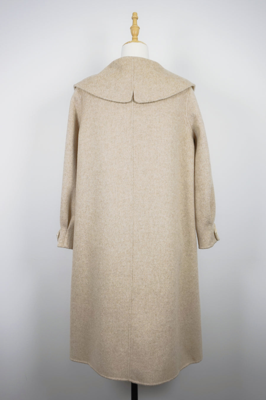 WCC-0812 Beige Luxury Style Long Cashmere Coat