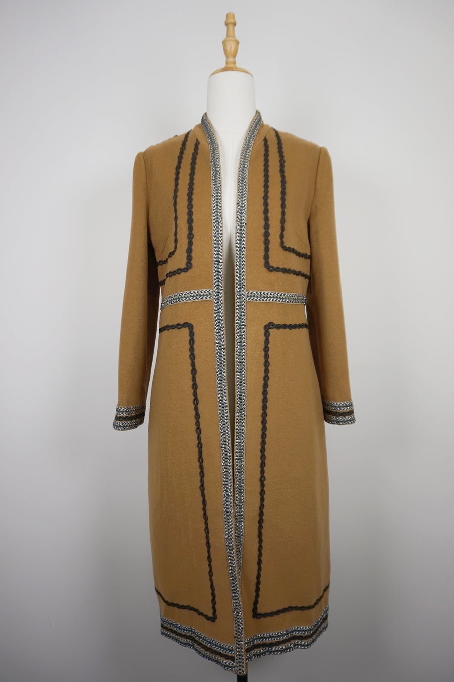 WWC-BERN Camel Line Chic Style 80% Wool Coat