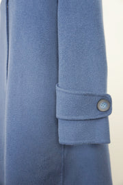 WWC-0722A Midnight Blue Elegant Style 100% Water Ripple Wool Coat