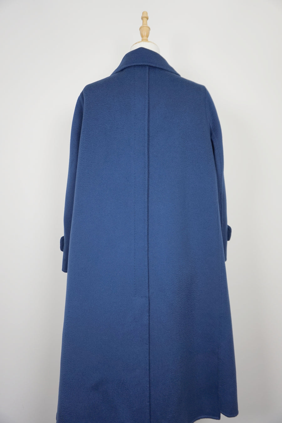WWC-0722A Midnight Blue Elegant Style 100% Water Ripple Wool Coat