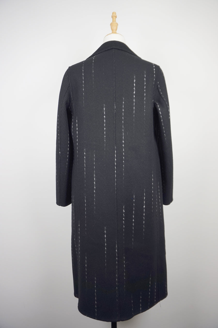 WWC-0722B Black Strip Business Style Pure Wool Coat
