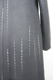 WWC-0722B Black Strip Business Style Pure Wool Coat